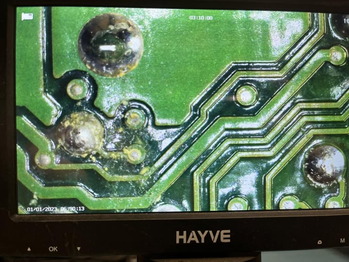 Corroded circuit board — the kind of damage we bring back to life